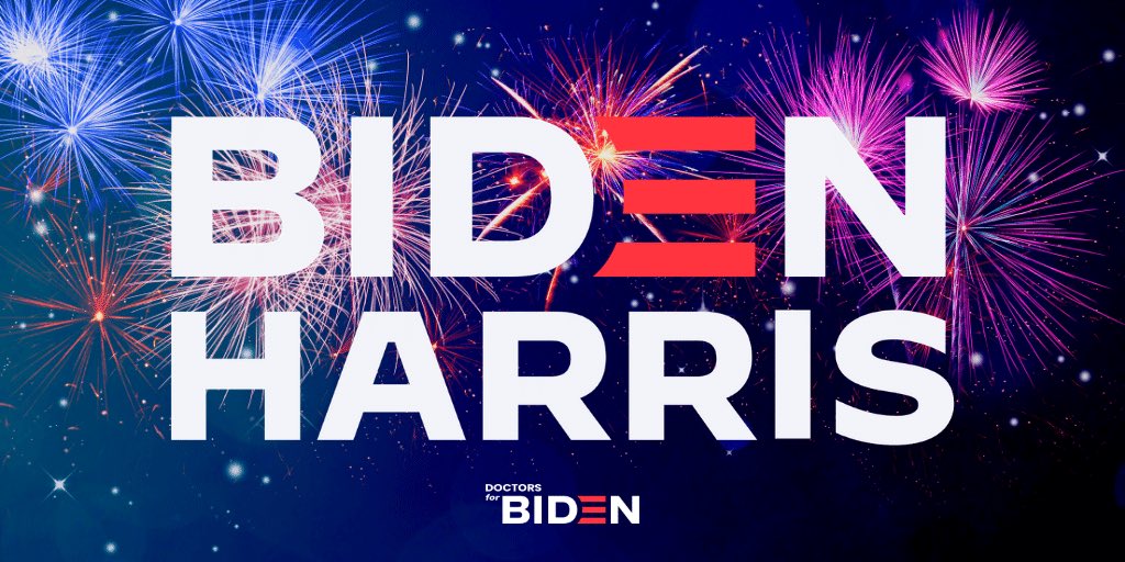 Congratulations to 
President Elect Biden and 
Vice President Elect Harris!!! #BidenHarris2020 #ElectionResults2020 #CNN #MSNBC