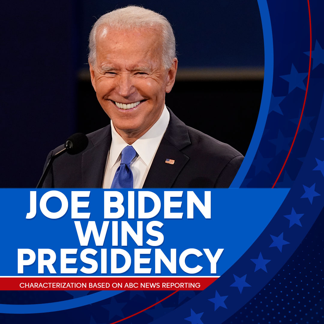Joe Biden elected 46th President of the United States, ABC News projects.  abc13.com/politics/biden…