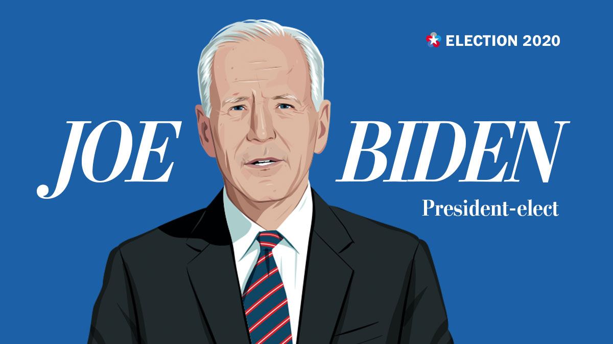 washingtonpost's tweet photo. Joe Biden projected to be the nation’s 46th president, elected to lead a divided country amid a deadly pandemic https://t.co/gnsGND6Ze5 https://t.co/odcunFvA6z