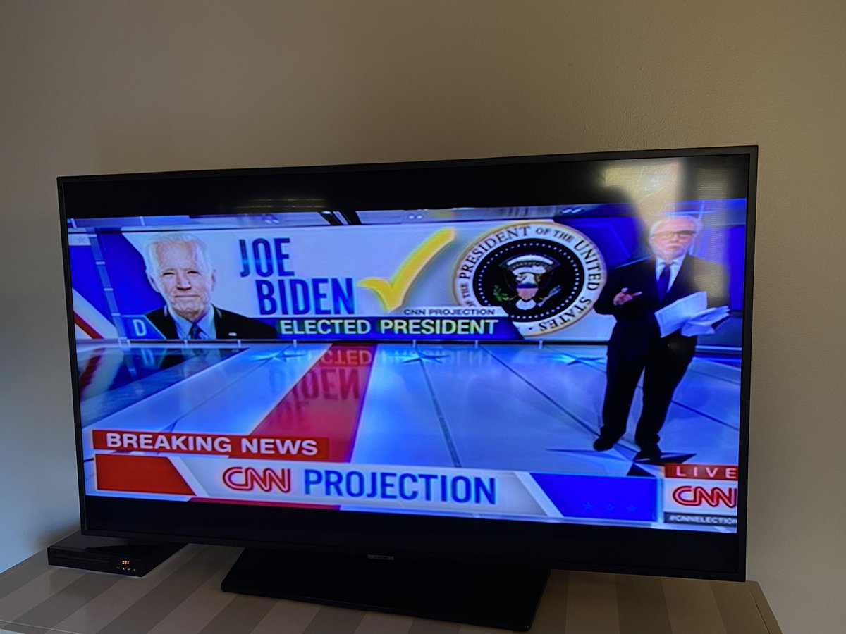 TaraSetmayer's tweet photo. The national nightmare is over!!!
The American people FIRED Trump!

Congratulations @JoeBiden @SenKamalaHarris !!!

Character matters! 
Honesty matters!
Decency matters!!

Here, RIGHT STILL MATTERS!!!
#AmericaChoseTrump https://t.co/VQbsgHUUDF