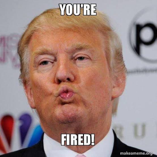 SRLRC1987's tweet photo. Looks like we’re about to finish the (very long) season of The Apprentice: POTUS Edition #Fired #USElection2020 @realDonaldTrump https://t.co/rRFEj7rjbR