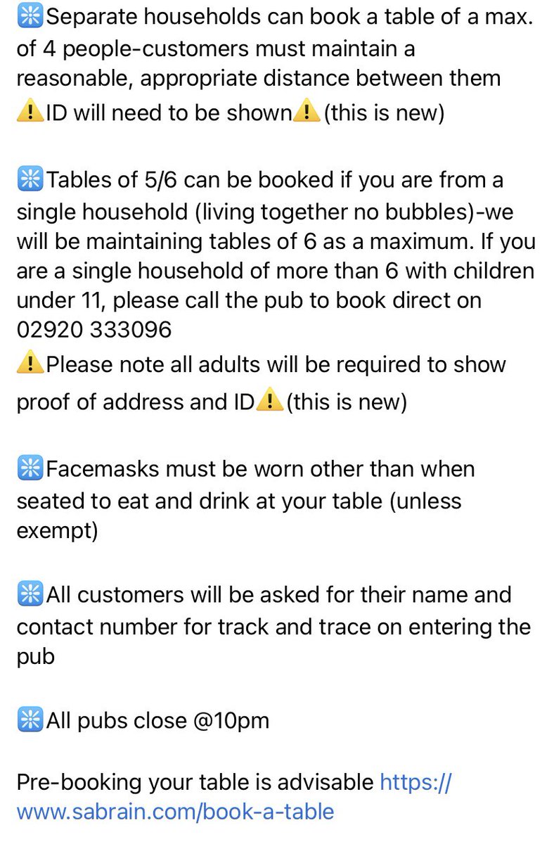 We can’t wait to see our loyal customers back on Monday 9th November, but there are a few new post fire-break regulations in Wales that we all need to adhere to in order to keep us all safe.

See you all soon Team Maltsters🍻