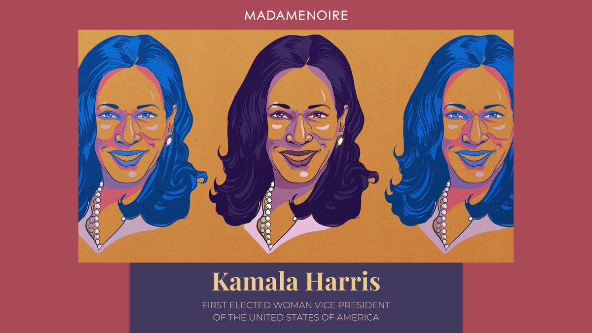 MadameNoire's tweet photo. On the shoulders of Shirley Chisholm, Kamala Harris is the first Black woman to be elected Vice President Of The United States!!!

https://t.co/KlKMpEd4KN https://t.co/HjPDHM1Ax8