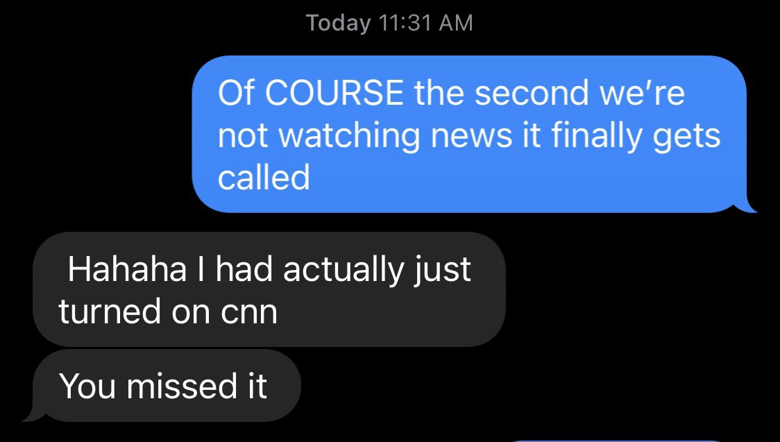 I can’t believe I missed it AND that my husband is rubbing it in 😫 #election2020 🥳🥳