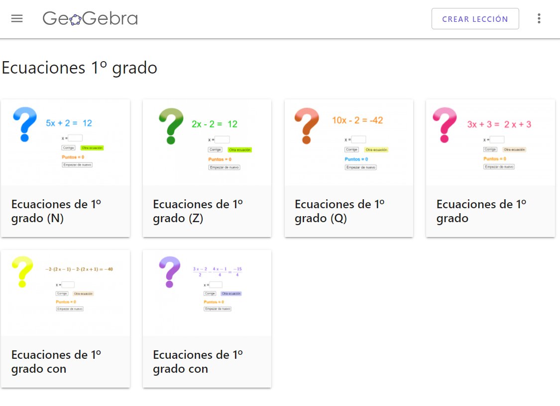 Comparto actividades autoevaluables muy sencillas de ecuaciones para 1º o 2º de ESO. Se pueden integrar en <a href="/geogebra/">GeoGebra</a> Classroom o en moodle (vía SCORM).