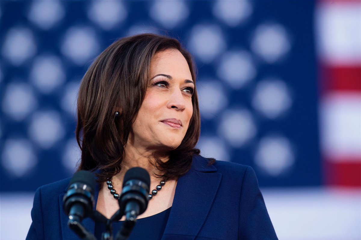 VH1's tweet photo. The first woman, first Black person, and first South Asian American person to be elected Vice President of the United States – Kamala Harris. 👏🏽 https://t.co/0l3o6Atn9Q