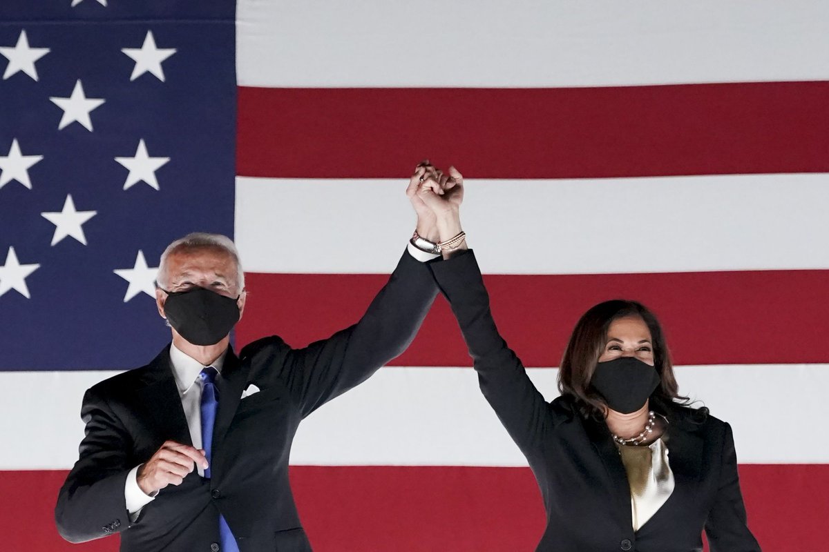 Joe Biden has defeated President Trump in the down-to-the-wire 2020 presidential race, per national news organizations, breaking a national popular vote record and making Kamala Harris the first woman and first person of color to be elected VP. bos.gl/hg7PDAO