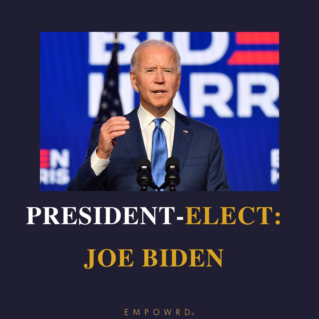 GETEMPOWRD's tweet photo. Our 46th President-elect: JOE BIDEN! #Election2020results https://t.co/yRhybFi1j8