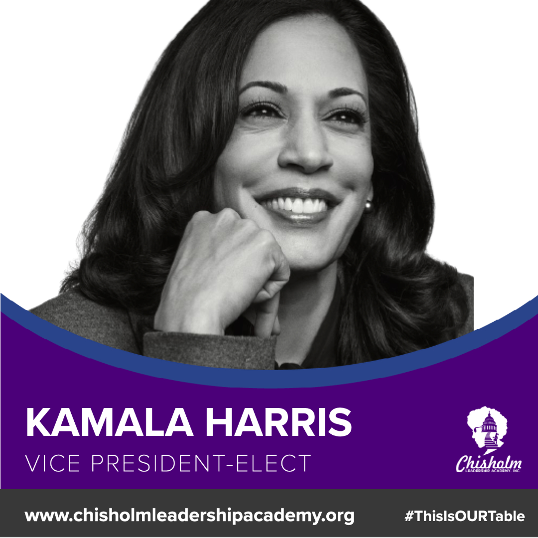 chisholmleaders's tweet photo. Congratulations, Madam Vice President. This moment is for every girl and young woman who is bold enough to dream, audacious enough to lead, and unapologetic in her advocacy. We know that Shirley would be so proud.
#ThisIsOURTable #KamalaHarris https://t.co/AVgOYSBGw9