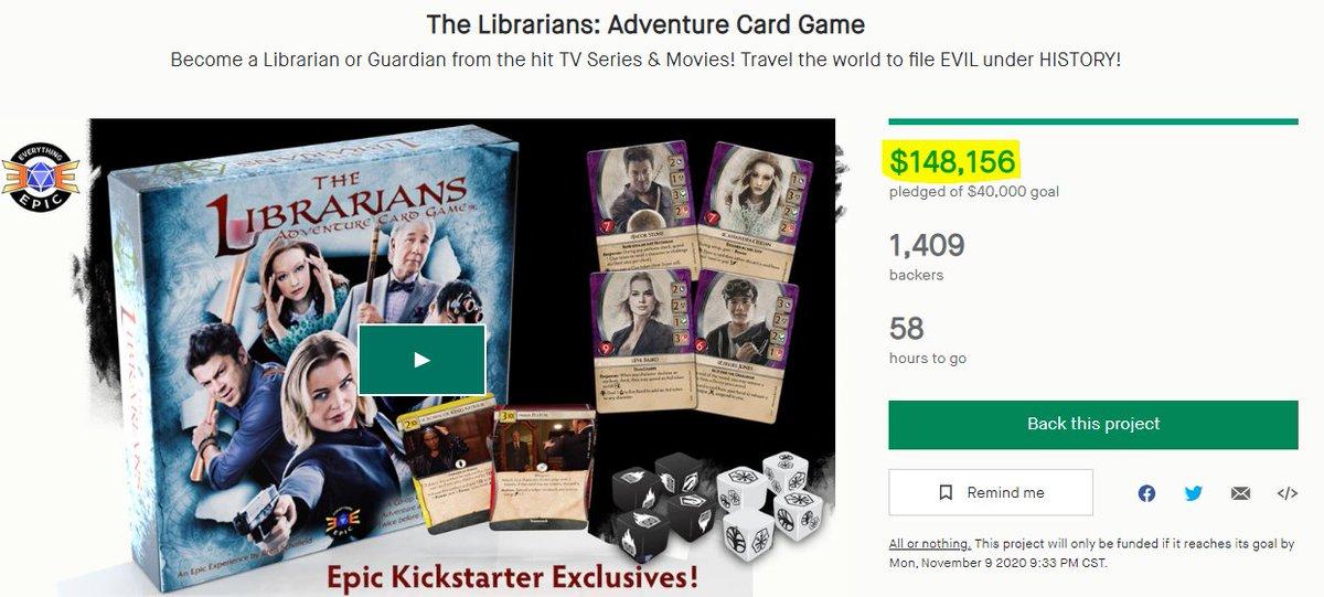 maryebrewer's tweet photo. Getting soooooo close to the $150 K goal!!
Hope you guys make it!! That would be #Magical!
#MagicInABox
#TheLibrarians
#ChristianKane #Kaniacs
#LindyBooth #Boothers
#JohnKim #KimTastics
#JohnLarroquette #Larroquettishes
#RebeccaRomijn
#LetTheMagicBegin
#AdventureCardGame https://t.co/eTLJNcUHBZ