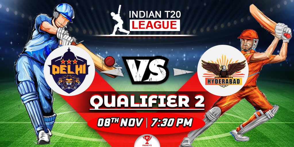 Fancy11official's tweet photo. Ready for #Qualifier2 between #Delhi and #Hyderabad? 🏏

Who’s gonna make it to the finals? Create your #Fancy11, Deadline- 8th November, 7:30 PM IST 
Download the app👉🏻 from https://t.co/VQlPctyJrF! 

#FansKaNayaAdda #DelhivsHyderabad #FantasyCricket #FantasySports https://t.co/RRBPDR5iOV