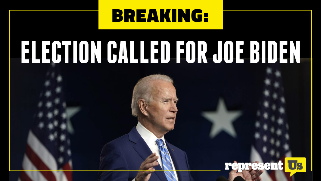 representus's tweet photo. AP, NYT, and Fox News have declared Democratic nominee Joe Biden the next president.

No matter who you supported in this election, it’s essential for us to make our political system work better for all Americans. We must unite as a country.

#Election2020 https://t.co/nK8Bgtssrr
