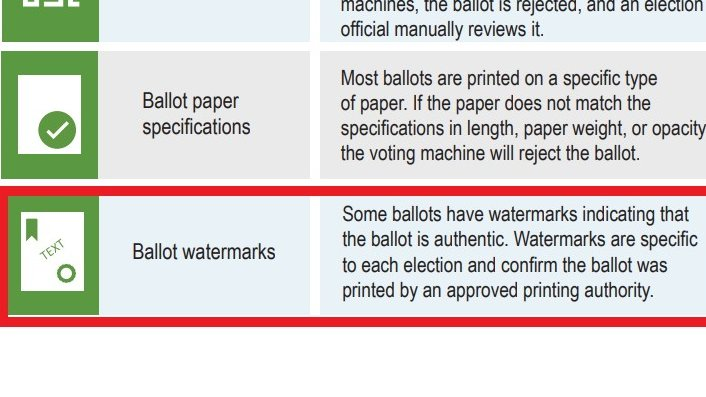 3/10Previously, on July 31 2020  #DHS'  #CISA released this pamphlet explaining the actions taken by the US Gov to protect voter integrity. Notice the very bottom. It clearly mentions  #Watermark tech is being used. Everyone knew it. It was not a secret.