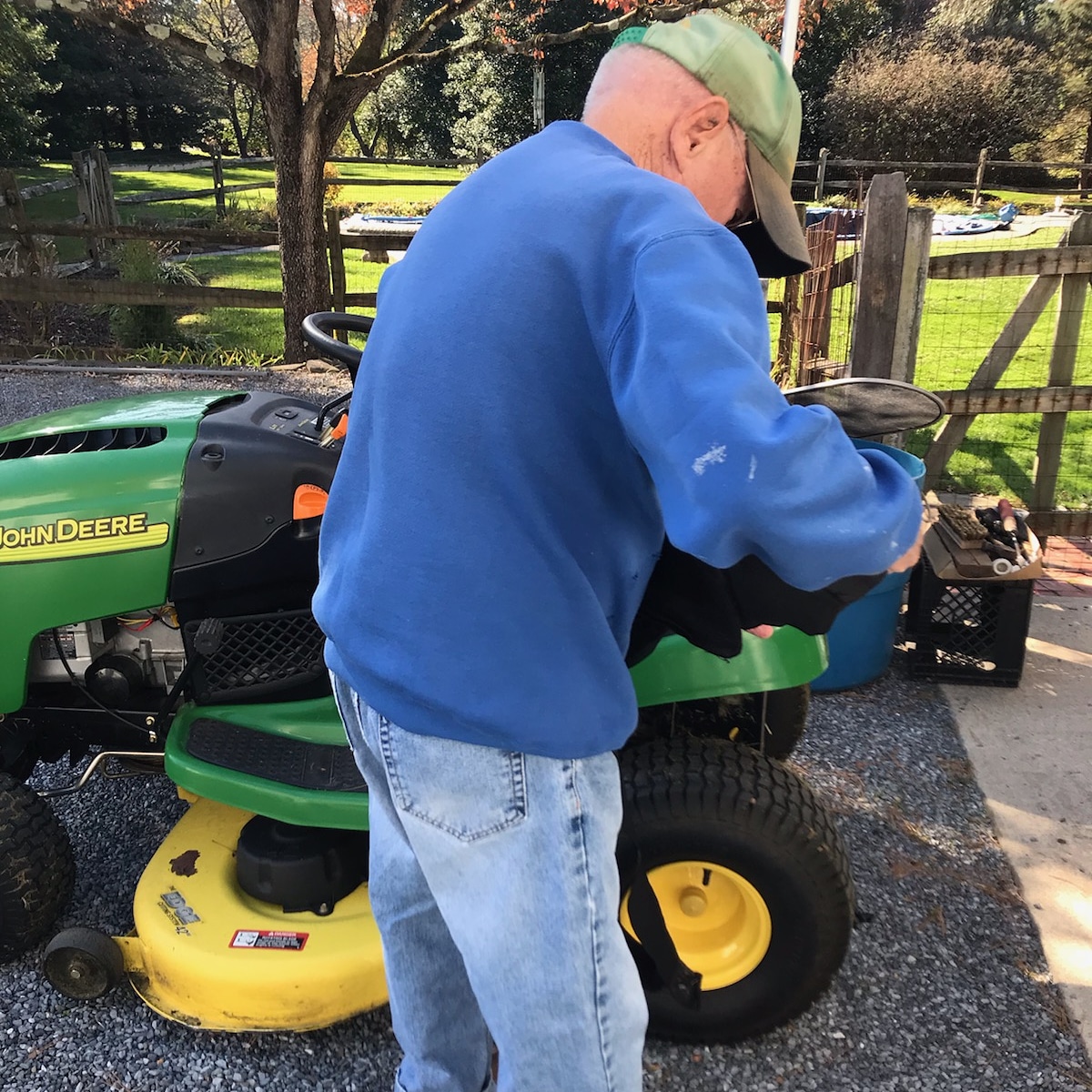 JonFreemanSr's tweet photo. My stepfather, WWII vet, 98yrs old. After hearing the election results, got to work readying the tractor to mow the field. What are your plans for today? #wwII #mowinglife #electionhighlights https://t.co/aOfSj0fyAR
