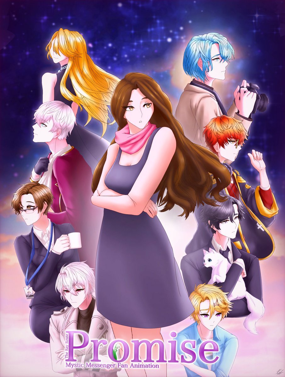 promisethemmfa1's tweet photo. ✨ The Official Full Cast “Poster Design” ✨ #mysticmessenger #mysmes #promisemmpage #saeranchoi #juminhan #kimjihyun #rika #jaeheekang #zen #sevenoseven #kimyoosung #promisemysticmessenger #mmpromise #promisetheanimation #promisetherayroutemmfananimation #promisemmfananime https://t.co/WJyBmNAqx6