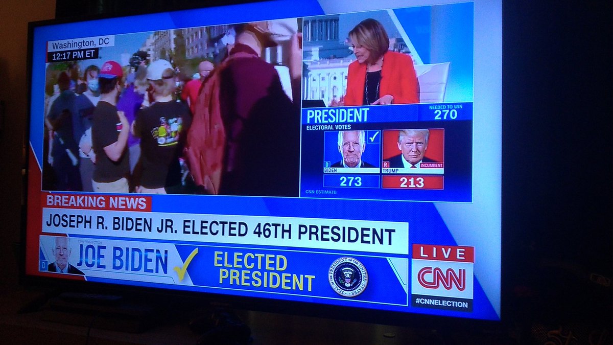 TheRealMrTIMER's tweet photo. ((( starts chanting: #LockHimUp/@realDonaldTrump)/@POTUS))) Thank U JESUS!!! CONGRATULATIONS #46 @JoeBiden &amp; @SenKamalaHarris!!! Now #WethePeople can get from up under the Kremlins thumb, period: #BackToTheFuture https://t.co/F52dVwTuwW