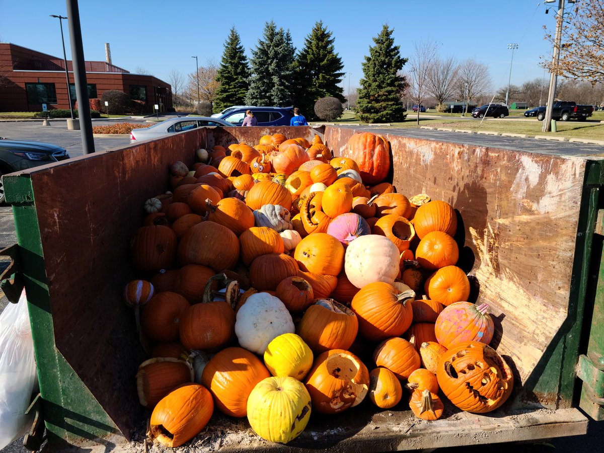 GCHSButterfly's tweet photo. Incredible! We have over 300 pumpkins off to be composted. #pumpkinsmash https://t.co/k5asocEhkT
