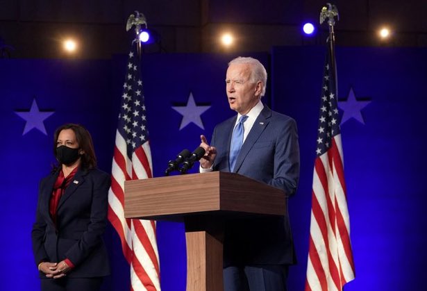 Amerika en de hele wereld haalt weer even adem!!! #BidenPresident en wow een vrouw #KamalaHarris als VP.