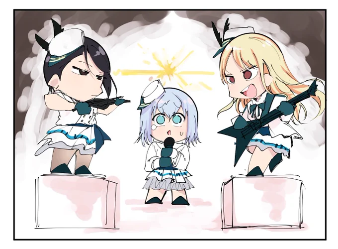 flame of hopeのバッチバチに弾き合うおひなさんとAyasaさんがとうるい過ぎて狂おしいほど好き…(カッコイイ絵は描けないからキャラだとこうなりそうって妄想。

#モニカ1stライブ配信 