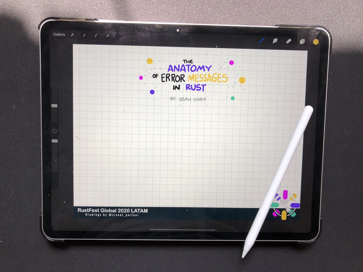visual_partner's tweet photo. Waiting to draw the next talk at #RustFestGlobal #RustFest2020 

Thanks to @RustFest for invite us to draw the LATAM Block https://t.co/BWgISH5f7B