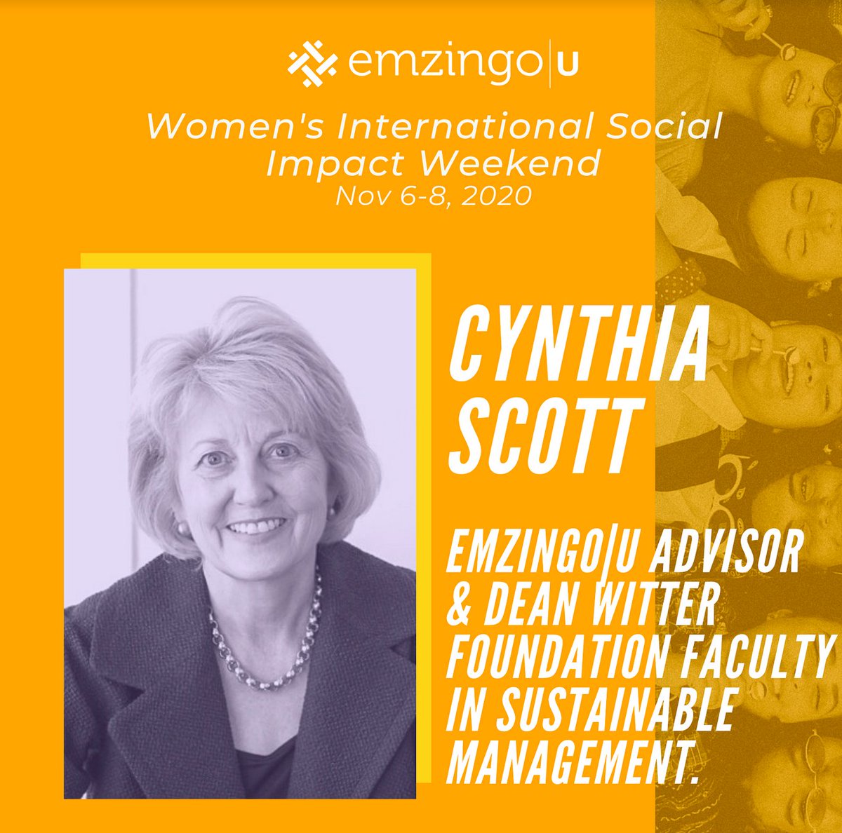 Later today, at 4:30 EST (21:30 GMT) Emzingo Advisor and Dean Witter Foundation Faculty in Sustainable Leadership will lead a session on Resilience. Women's* International Social Impact Weekend. #WISIW2020