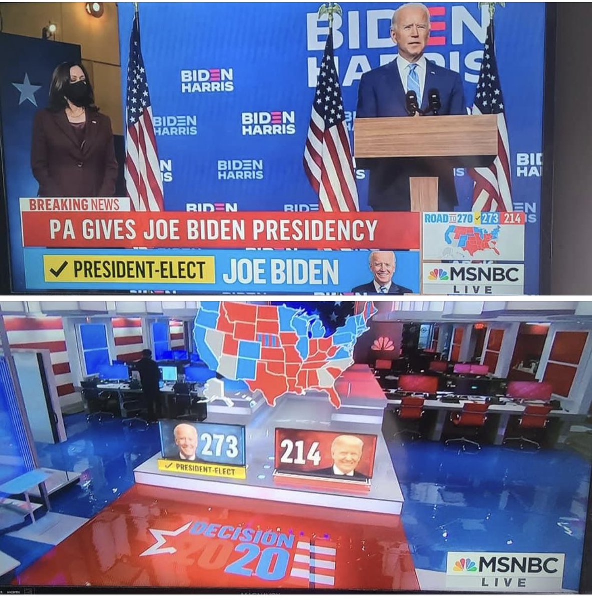 AmandaMethod's tweet photo. Congratulations 🍾 💙💙🇺🇸 #BidenHarris2020 https://t.co/s3wjWxujpY