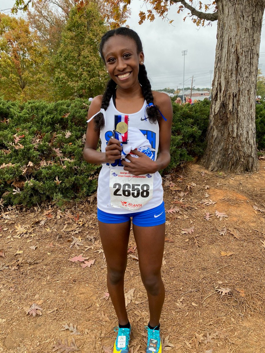 SouthForsythHS's tweet photo. Congratulations to our Cross Country teams!  Boys placed 9th and Girls places 3rd!  Soph Carmel Yonas wins an individual state title for 7A girls!!! #southstrong https://t.co/WGCK0gW0l1
