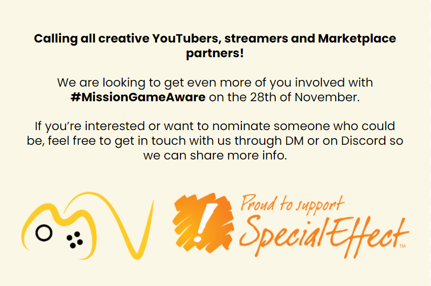 Come and join in on the crazy fun we have planned that weekend, all for the amazing <a href="/SpecialEffect/">SpecialEffect</a> ! 📹🎮