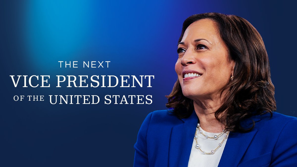 Congratulations <a href="/KamalaHarris/">Kamala Harris</a>.

We’ll tell our grandchildren about this moment. We’ll tell them how you broke down barriers of color and gender to become the first woman, first African-American, and first Indian-American to be elected vice president of the United States.