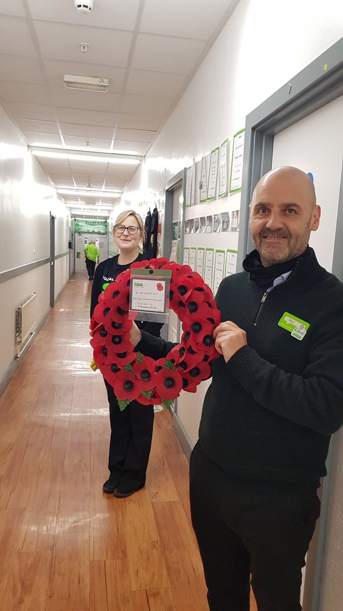 Today myself &amp; Store Manager Mick had the privilege of laying a Poppy Wreath in honour of our fallen heroes for Remembrance on behalf of our Asda Warrington, Westbrook &amp; Birchwood store colleagues.

We will remember them.