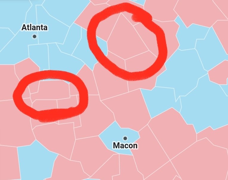 KasholF's tweet photo. @realDonaldTrump @BreitbartNews I mean, you're in the lead in those two counties (Spalding and Morgan) so you tryna admit something or what's your goal here?? https://t.co/R2CPSDWgdM