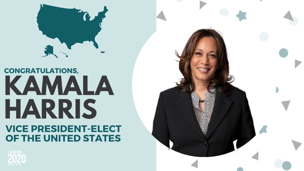 LizShuler's tweet photo. A woman’s place is in the workplace, in her union, in the halls of power, and now, in the office of the Vice Presidency of the United States of America.

Today, @KamalaHarris made history. https://t.co/B1K38GwPRr