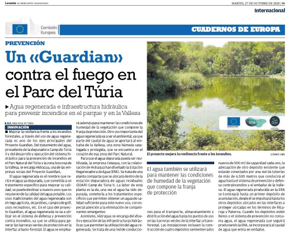 Aplicabilidad del #agua #regenerada, más alla del riego #prevencionincendiosforestales #caudalecologico