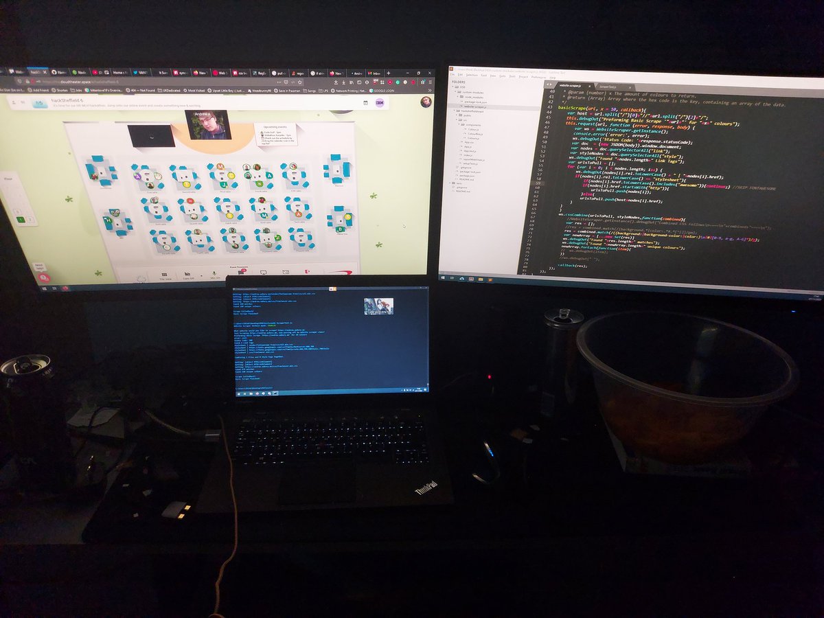 andrew_aubury's tweet photo. Participating in #hacksheffield6 today, following along with @nxmee here is my #hs6desk. https://t.co/d3S5NLH6WO