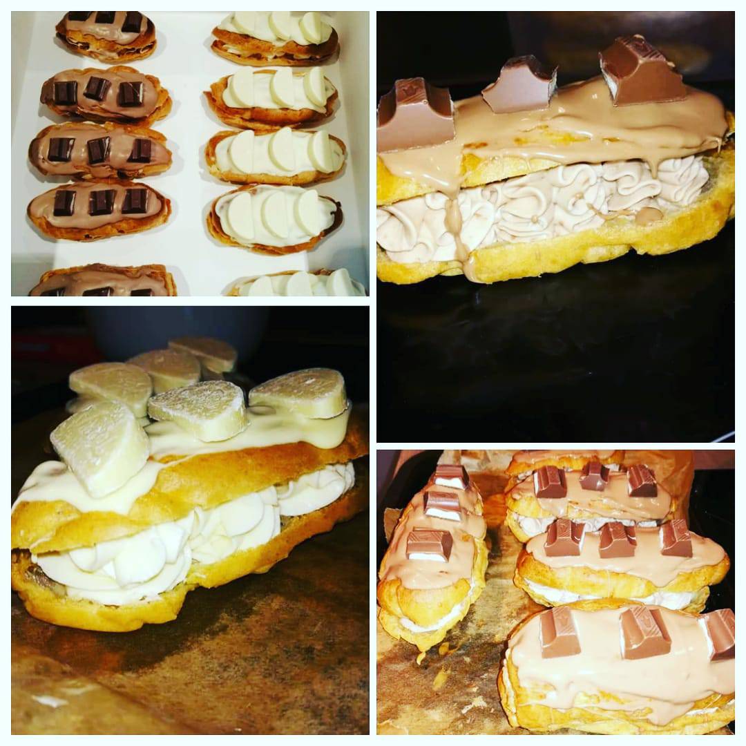 stableshereford's tweet photo. Our chef Chloe has been busy today making Cheesecake Éclairs ❤

We will be selling these next weekend
Pre order only for collection 🚶‍♂️🚶‍♀️
Please order through our Facebook page or by calling the pub 01432 265894 📞

£2 each 🍰🎂 https://t.co/gyXVq4JgCZ