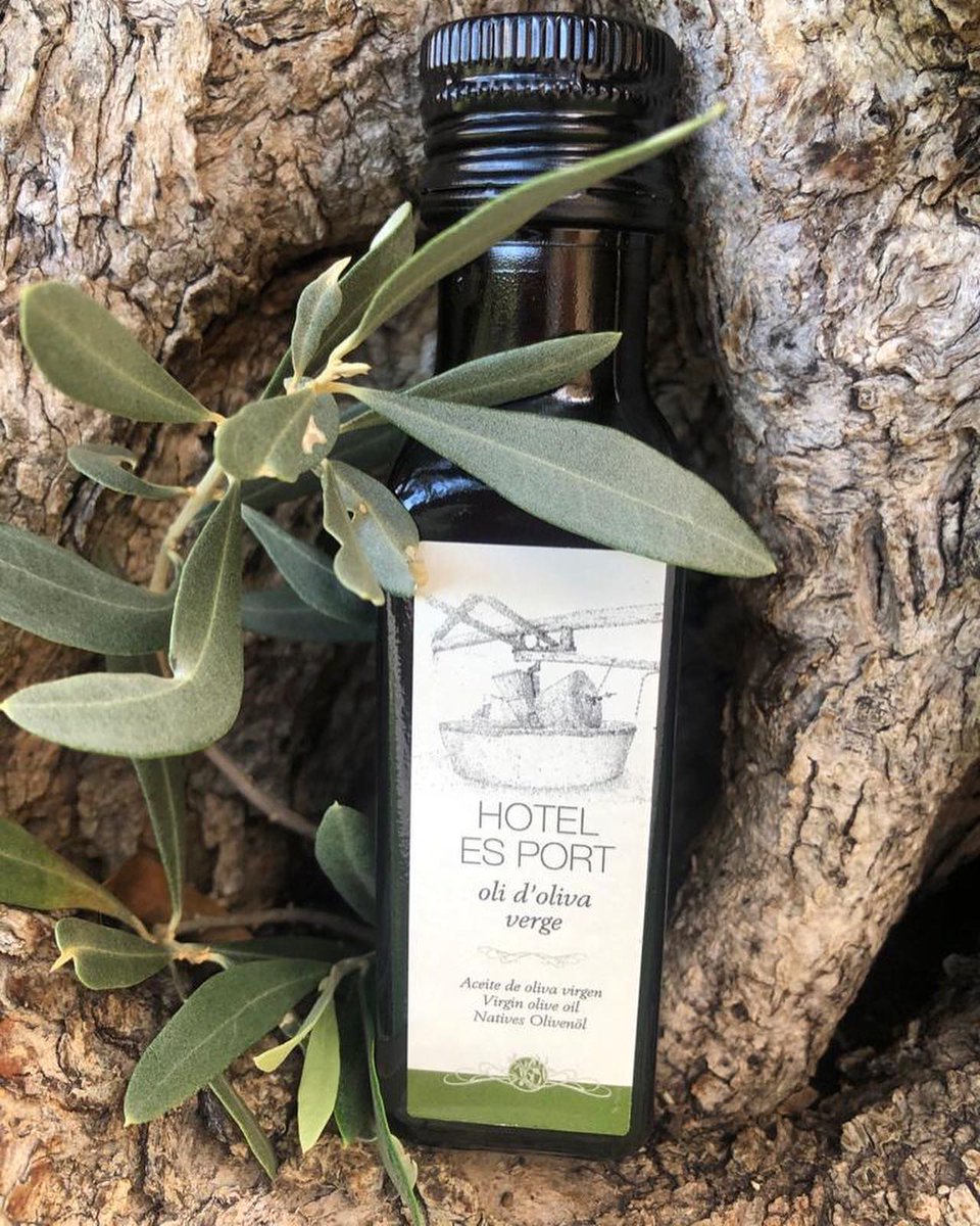 HotelEsPort's tweet photo. La temporada de la aceituna ha empezado y en el @hotelesport las recogemos de nuestros olivos para producir nuestro propio aceite de oliva en una almazara local. 🌿 En @safiguerarestaurant lo utilizamos para cocinar y también obsequiamos a nuestros clientes. https://t.co/yP7sEX2ylK
