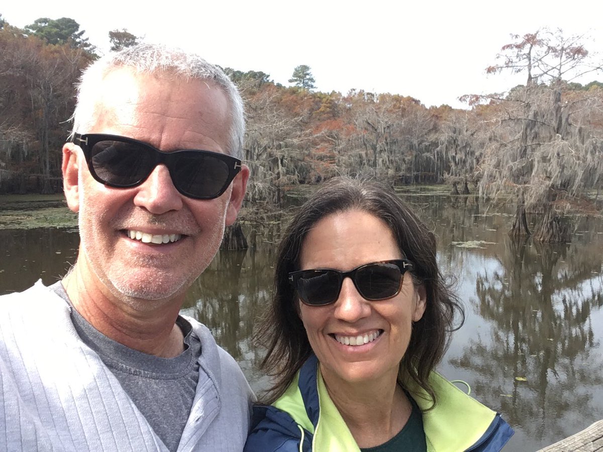 Celebrating today’s news at Caddo Lake in East Texas on Priscilla‘s birthday.