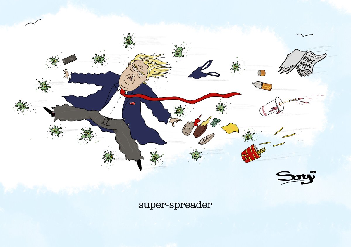 Songicartoons's tweet photo. Thank you President @realDonaldTrump it was nice drawing you... #PresidentElectJoeBiden ..gulp! @MartinRowson @procartoonists #DrawDonaldTrump ... https://t.co/XVgxegWViy