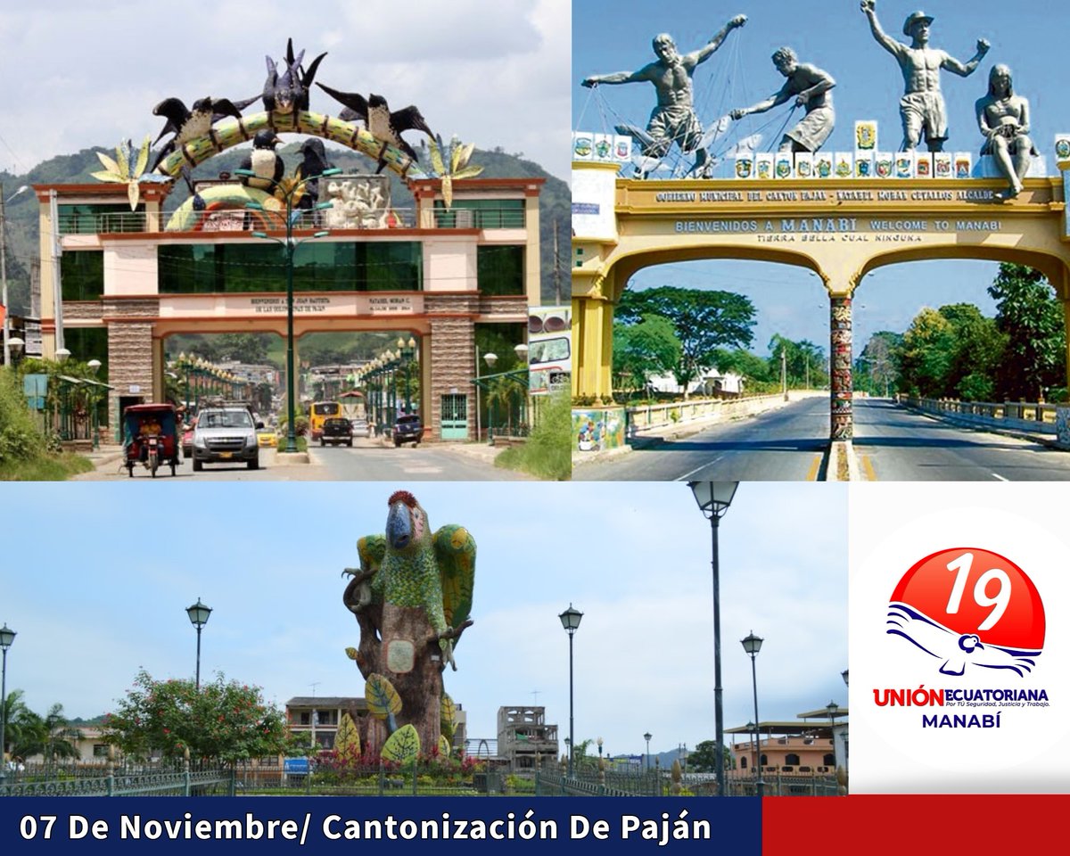 manabi_union's tweet photo. Extendemos un inmenso saludo a nuestros hermanos del Cantón Paján, al conmemorarse un aniversario más de cantonización, tierra de desarrollo y hermosa de Manabí.
#VivaPaján
#CantonizacióndePaján
#UniónEcuatoriana #Listas19
#LaOpcióndeTodoManabí https://t.co/w36o3mqpsV