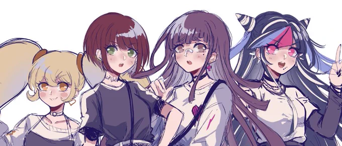 I AM LIVE NOW!!
Drawing some casual and comfy clothes for Hiyoko, Mahiru, Mikan and Ibuki ♥️♥️

Come say HIIII and chill with us on the chat!! 
All support is much appreciated ?
https://t.co/dOJ41i1ZH3 