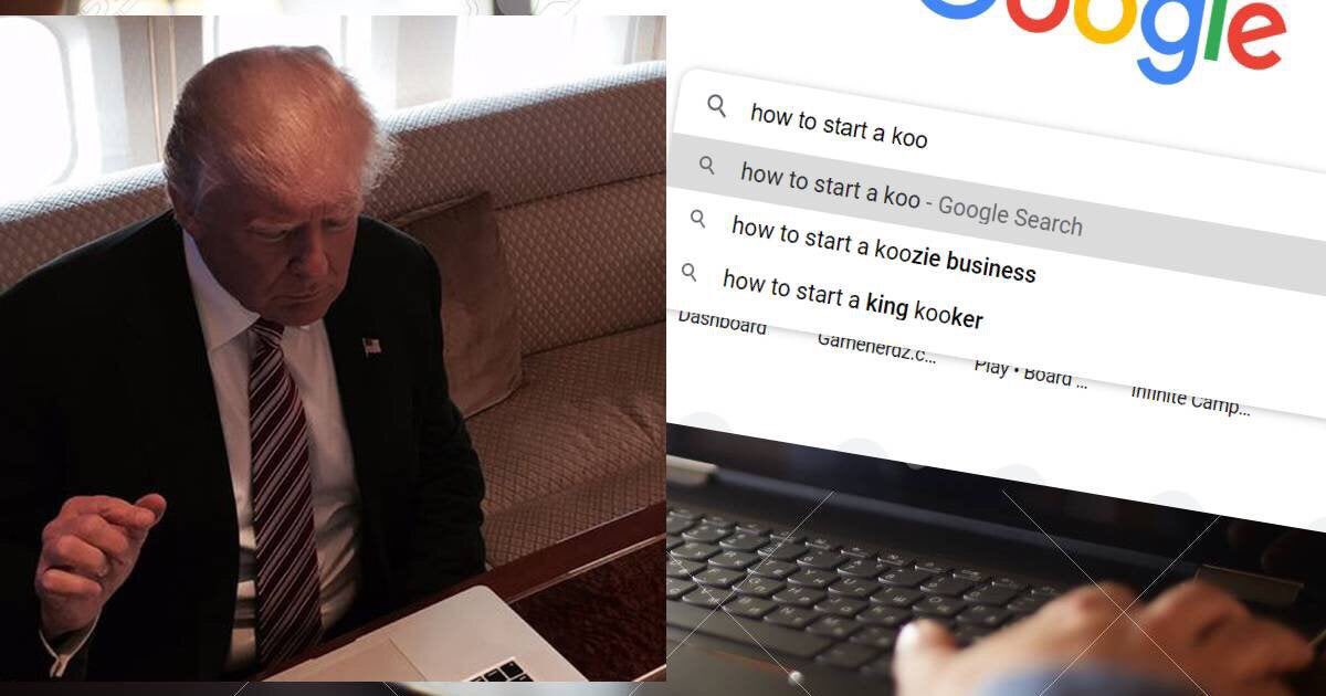 Meme of Trump googling “how to start a coup”