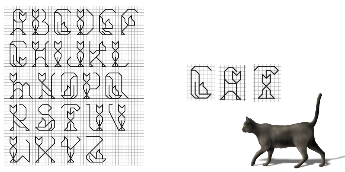 Cat font. (At right is the word 