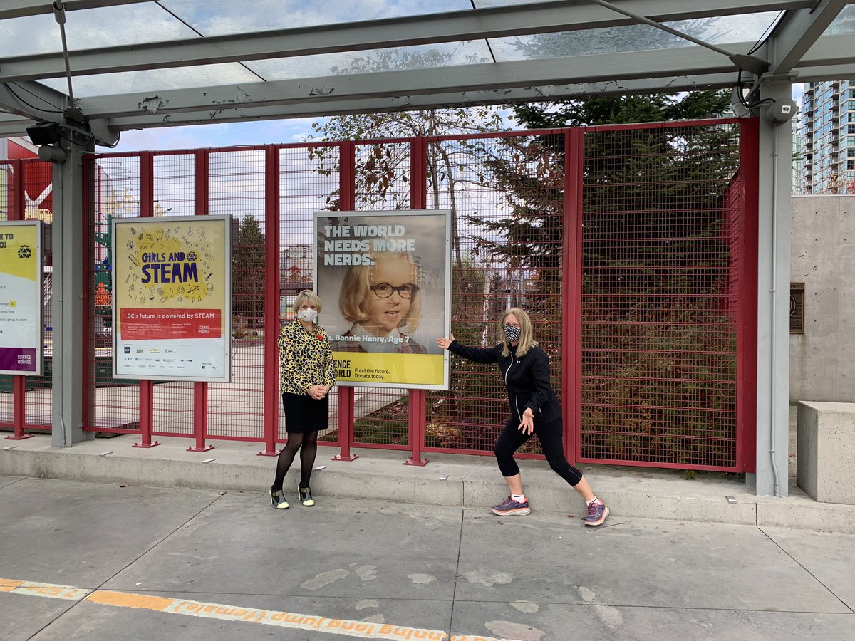 Giacomazzaf's tweet photo. Introducing Dr. Bonnie Henry who permitted a photo op with me at Science World on my morning run..���� She was so gracious and kind! Best run ever!! @SD41marlborough https://t.co/gPPKwvItCn