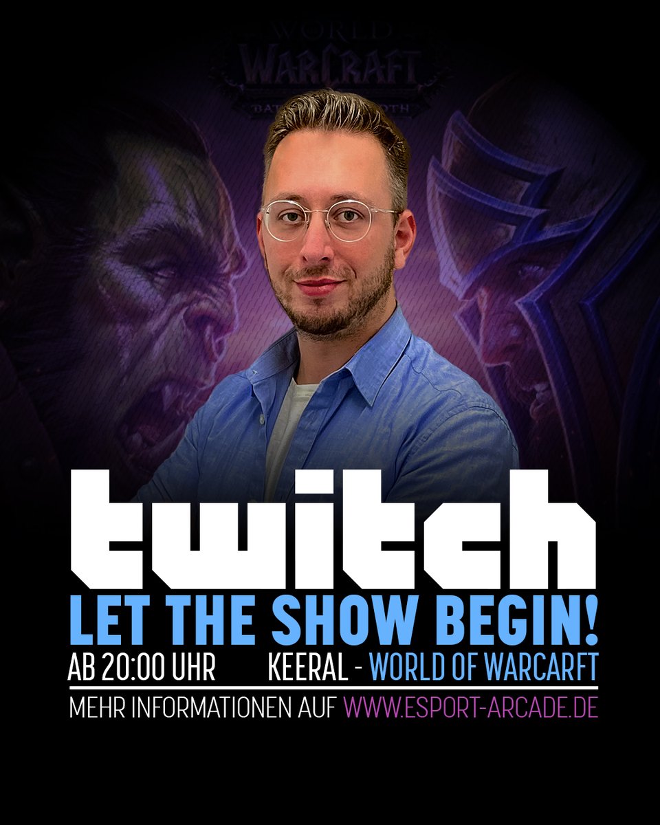 EsportArcadeDE's tweet photo. Chillige Samstage lässt man am besten mit einer Runde #WorldofWarcraft ausklingen. Das sieht unser Keeral (@Jabbakookie) genauso und ist deswegen ab 20:00 Uhr für euch auf https://t.co/gUK7wtaM9u in Azeroth unterwegs! #Games #Twitch #Stream https://t.co/zZ8rCHoYkN
