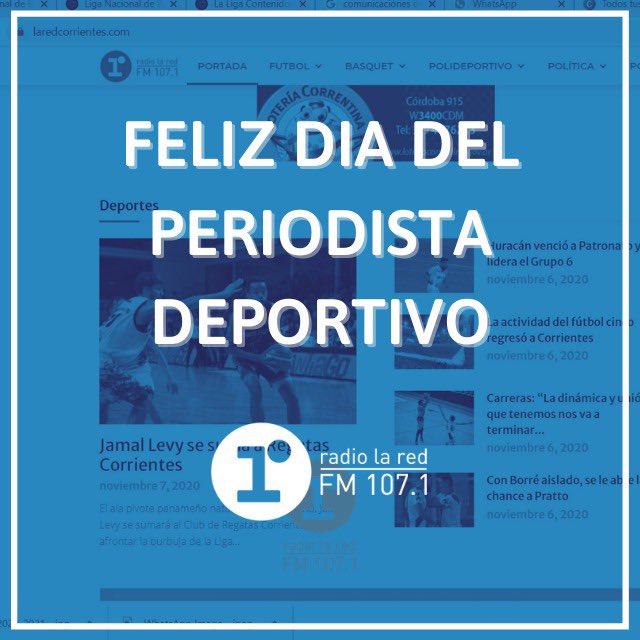 LaRedCorrientes's tweet photo. 🎙🏀⚽️🎾🏉 Saludamos a todos los periodistas deportivos en su día, en especial a los integrantes de #LaRedCorrientes “Un equipo dentro y fuera de la cancha” 📻📻 https://t.co/WTKTRqCJE1