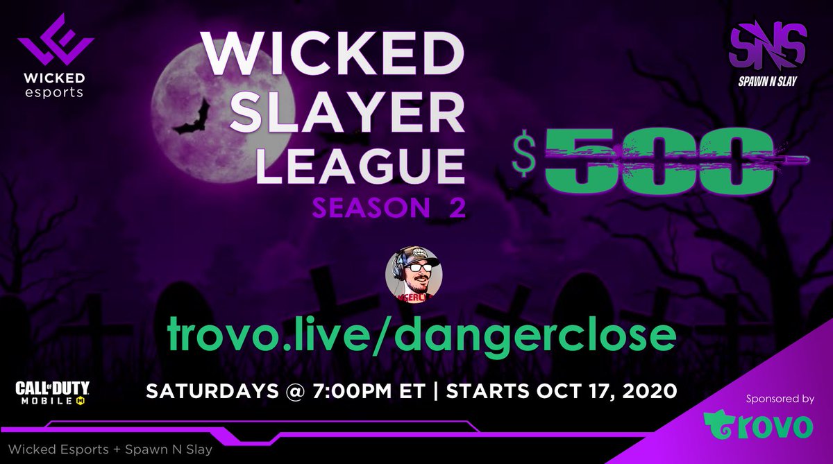 WickedEsportsHQ's tweet photo. Tune-in tonight at 7:30PM ET for week 3 of the $500 #CoDMobile Wicked Slayer League! Hosted by @iam_dangerclose only on @trovolive! https://t.co/DIae9kOtAh