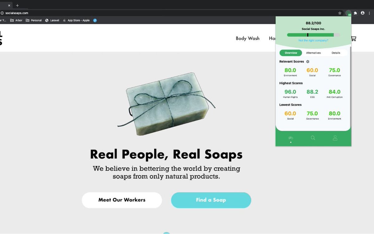 ProductHunt's tweet photo. See whether the companies you purchase from align with your values ✨ 
https://t.co/e94jUCVYhE https://t.co/Mb4jlmXmf1