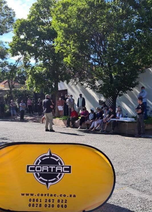 CortacSecurity's tweet photo. Thank you to the Parkhurst residents who attended the Parksec / SafeParks &amp; CORTAC driveway armed robbery demo this morning. If you would like to arrange a free demo for your street, please email info@cortac.co.za. 
#cortac @safeparksec https://t.co/oY992lSw4e