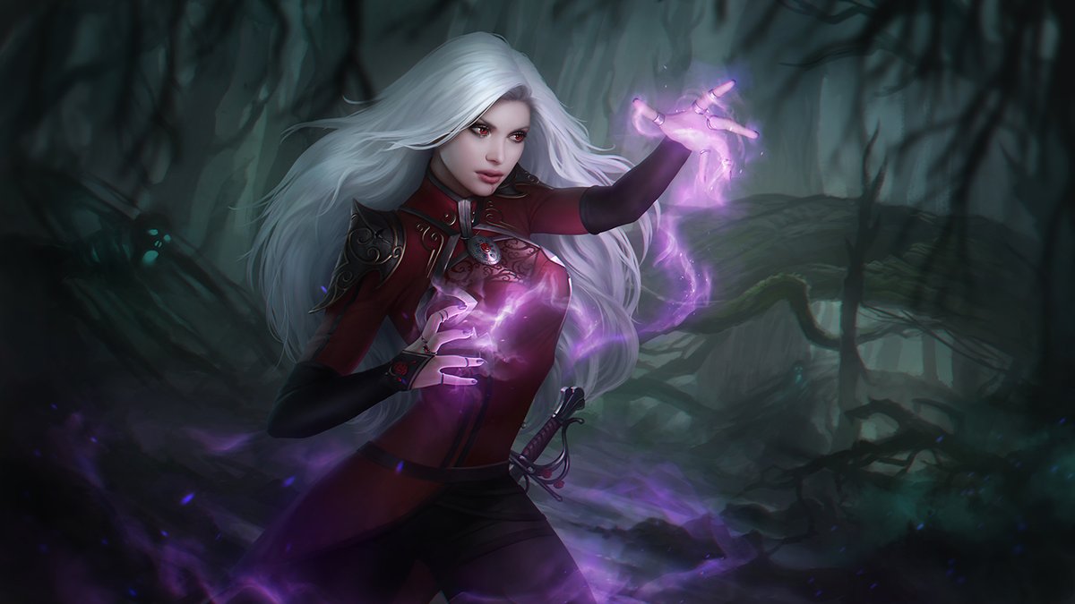 dominaART's tweet photo. A commissioned painting of Meressia, 2 versions. #digitalart #fantasy https://t.co/m1Wvp0TId9
