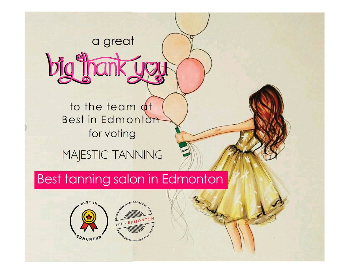 majestictanning's tweet photo. TY Best in Edmonton for voting us #1 https://t.co/Y3oaCrqNmY
๐๐๐
#yeglife #yegmoms #yegfitness #yegspraytan #yegtanning #yegblogger #yeglocal #shoplocalyeg #yegsalon #yegmodel #yegbiz #yegbeauty #yegmua #yegmakeupartist #yegwomen #yegbuzz #supportlocalyeg #yeggers #yegbot https://t.co/lvaVywQDKC
